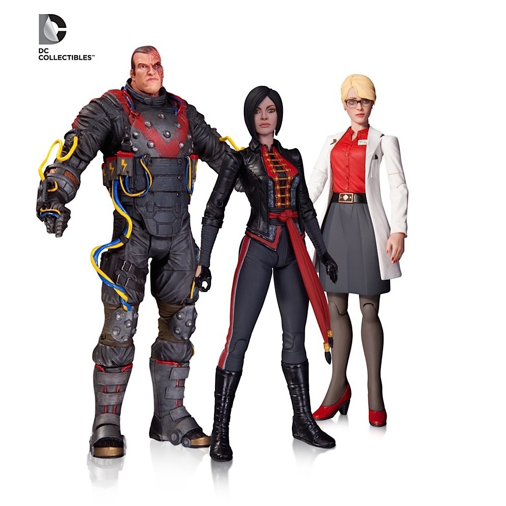 DC COLLECTIBLES BATMAN ARKHAM ORIGINS HARLEEN QUINZEL ELECTROCUTIONER LADY SHIVA 3-PACK FIGURE