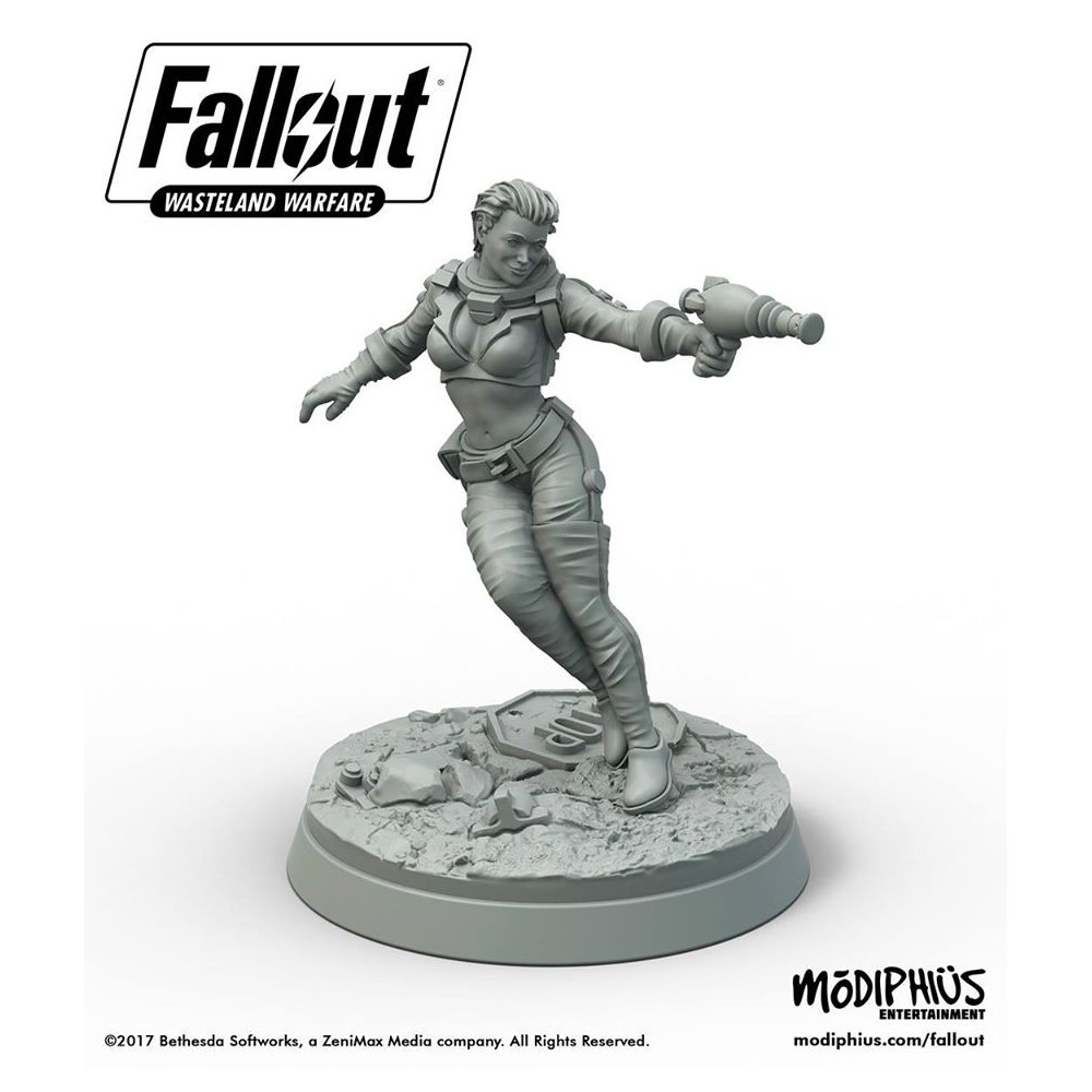 MODIPHIUS ENTERTAINMENT FALLOUT WASTELAND WARFARE - NUKA COLA GIRL MINIATURE TABLETOP ROLEPLAYING GIOCO DI RUOLO