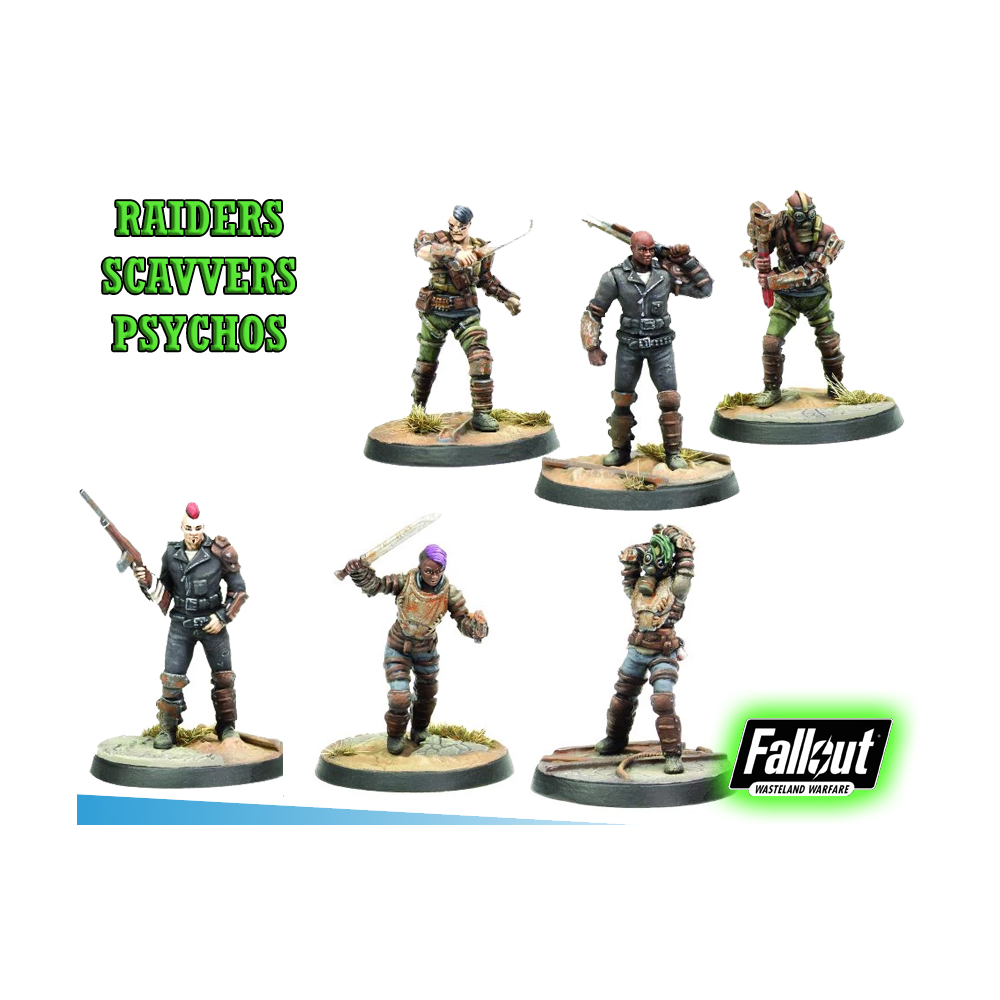 FALLOUT WASTELAND WARFARE - RAIDERS SCAVVERS AND PSYCHOS MINIATURE TABLETOP ROLEPLAYING GIOCO DI RUOLO MODIPHIUS ENTERTAINMENT