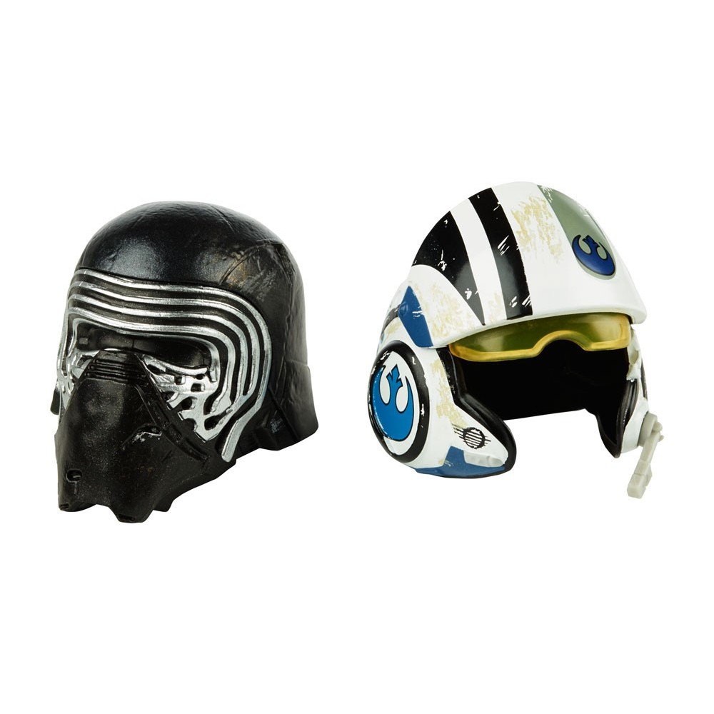 HASBRO STAR WARS THE BLACK SERIES - KYLO REN + POE DAMERON DIE CAST HELMETS