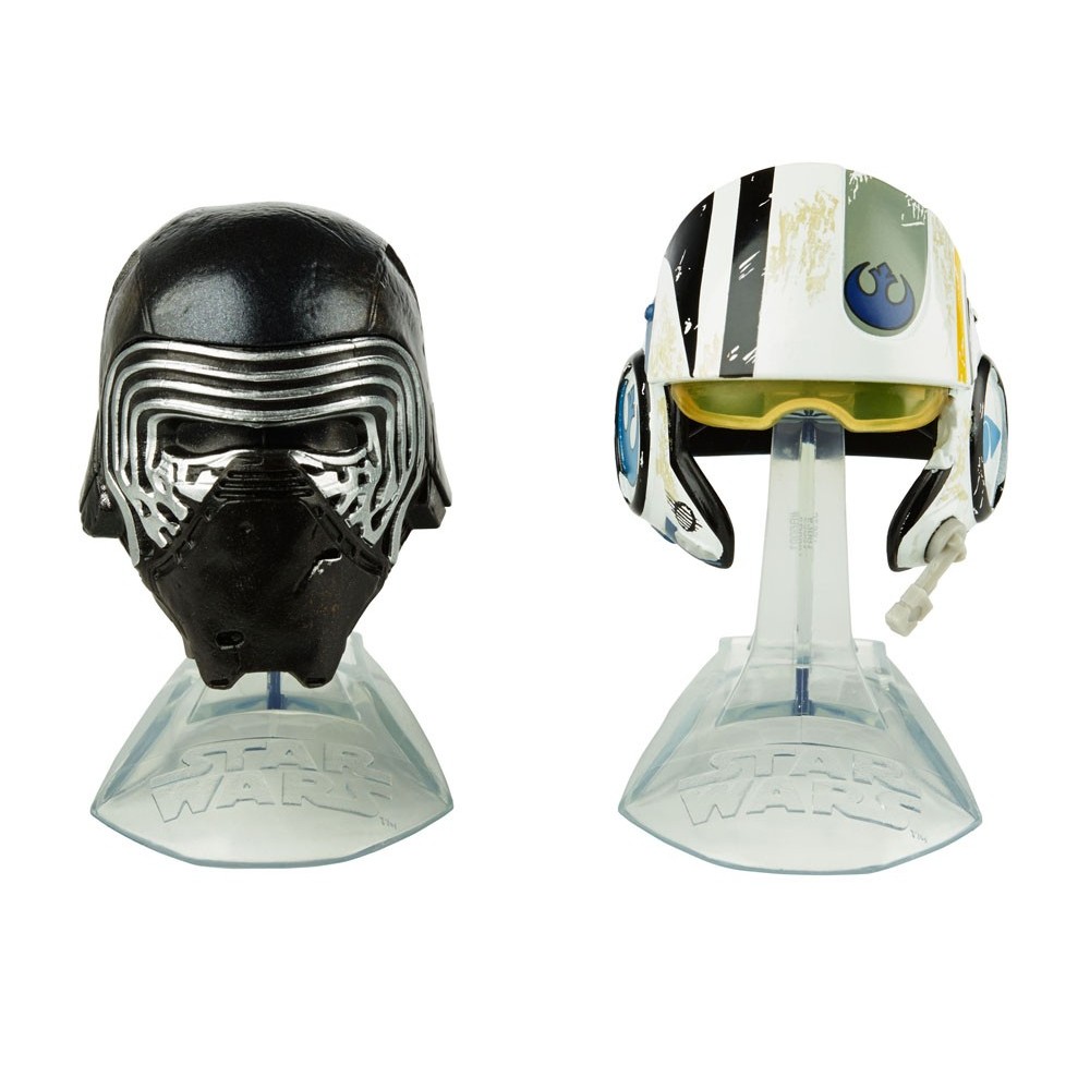 HASBRO STAR WARS THE BLACK SERIES - KYLO REN + POE DAMERON DIE CAST HELMETS