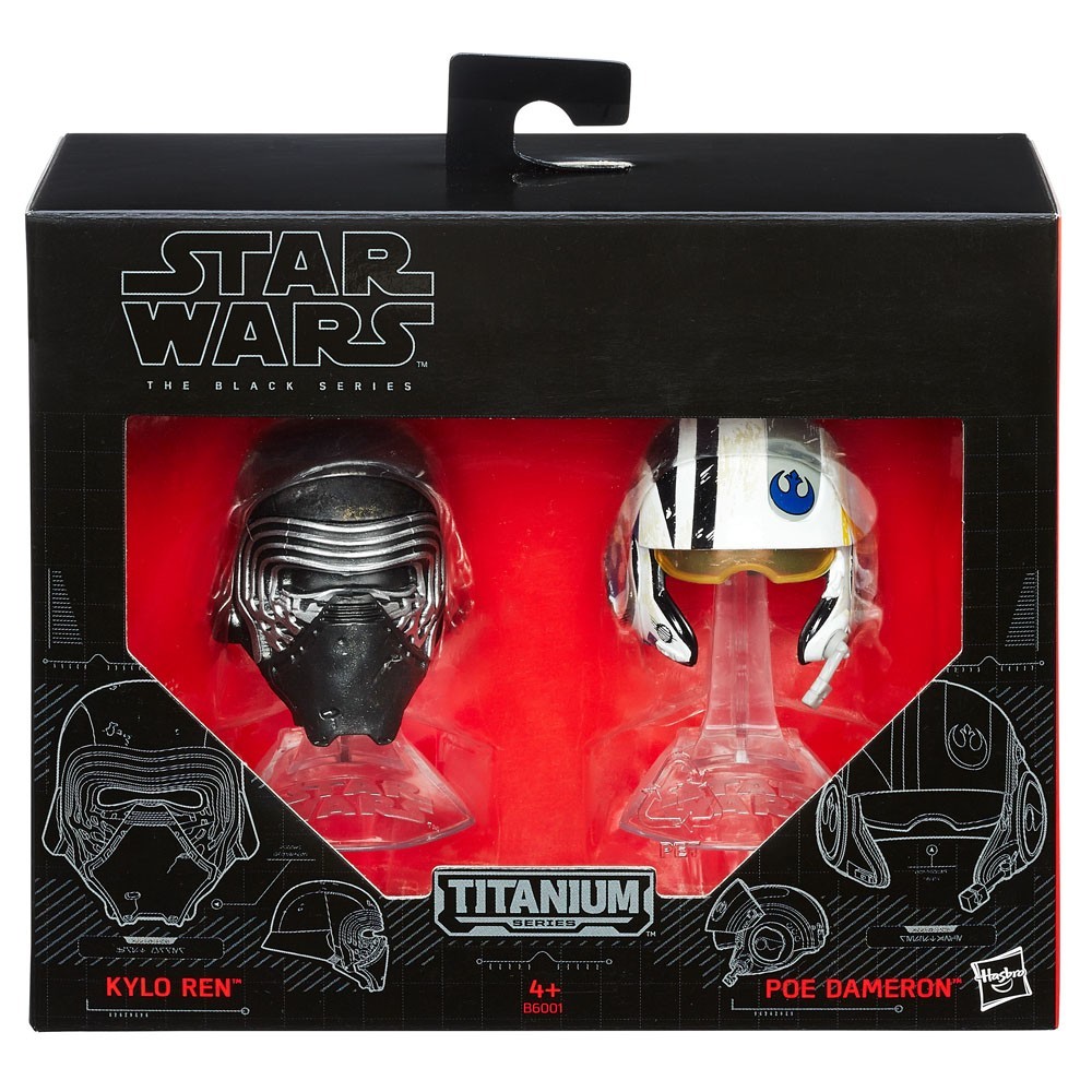 HASBRO STAR WARS THE BLACK SERIES - KYLO REN + POE DAMERON DIE CAST HELMETS