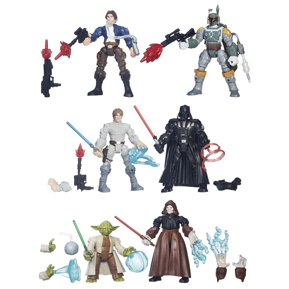 STAR WARS HERO MASHERS - HAN SOLO VS BOBA FETT ACTION FIGURE HASBRO