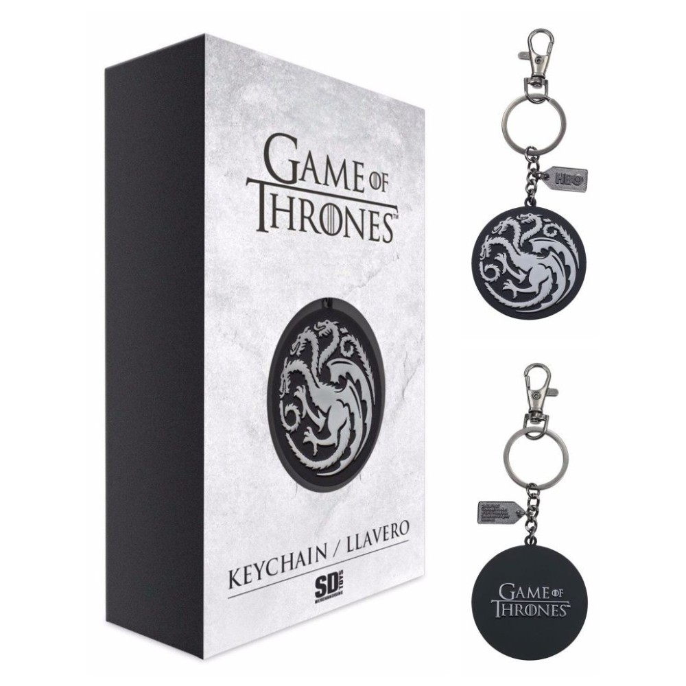 GAME OF THRONES TARGARYEN SILVER LOGO METAL KEYCHAIN PORTACHIAVI SD TOYS