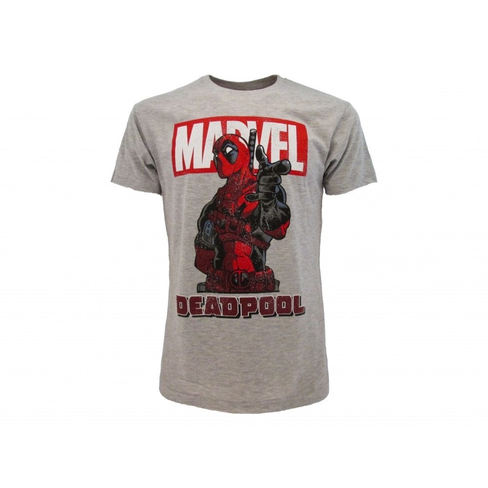 MAGLIA T SHIRT MARVEL DEADPOOL GRIGIA