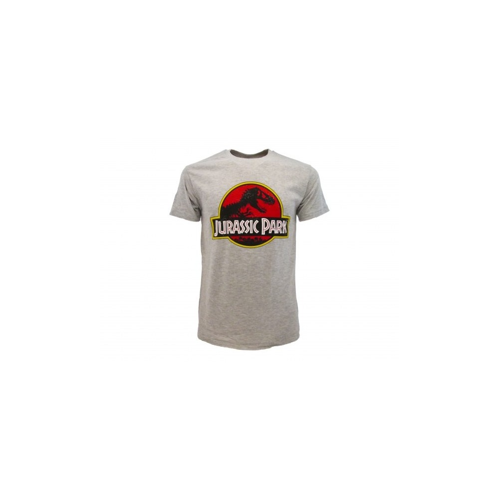 MAGLIA T SHIRT JURASSIC PARK LOGO GRIGIA
