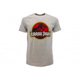 MAGLIA T SHIRT JURASSIC PARK LOGO GRIGIA
