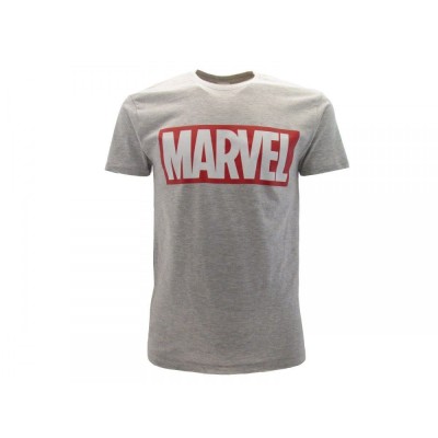 MAGLIA T SHIRT MARVEL LOGO GRIGIA