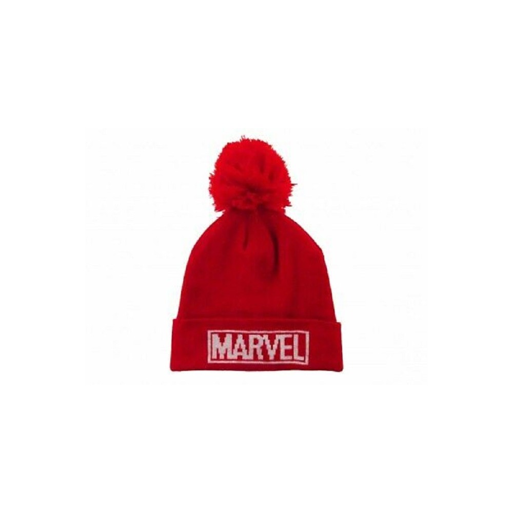 BERRETTA BEANIE PON PON UFFICIALE MARVEL LOGO ROSSA