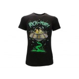MAGLIA T SHIRT RICK AND MORTY NAVICELLA UFO NERA