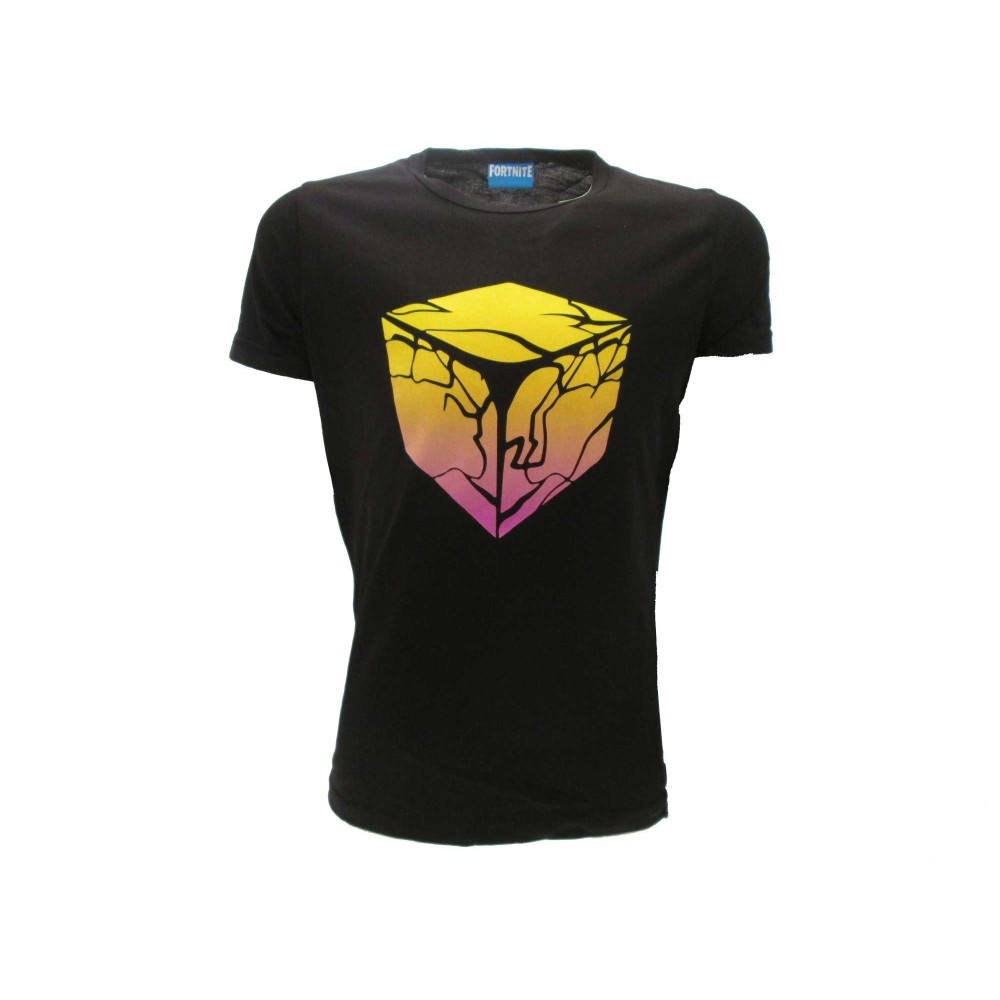 MAGLIA T SHIRT FORTNITE CUBE NERA