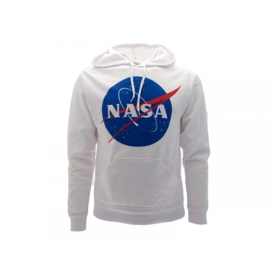 FELPA HOODIE NASA LOGO BIANCA