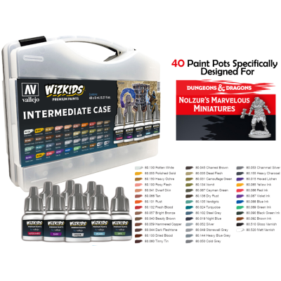 WIZKIDS PREMIUM PAINTS - INTERMEDIATE CASE SET COLORI PER MINIATURE WIZKIDS