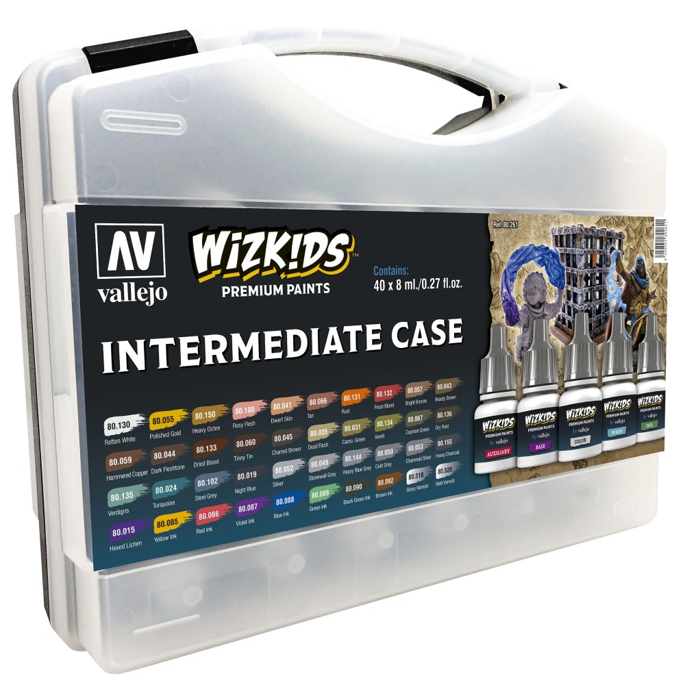 WIZKIDS PREMIUM PAINTS - INTERMEDIATE CASE SET COLORI PER MINIATURE WIZKIDS