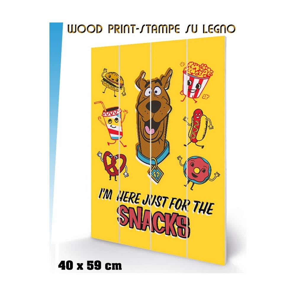 PYRAMID INTERNATIONAL SCOOBY DOO SNACKS WOOD PRINT STAMPA SU LEGNO 40 X 60 CM