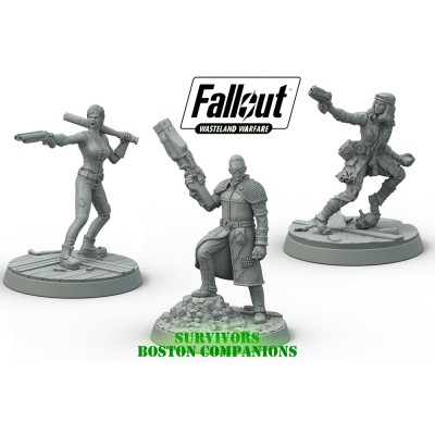 MODIPHIUS ENTERTAINMENT FALLOUT WASTELAND WARFARE - SURVIVORS BOSTON COMPANIONS MINIATURES SET