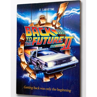 BACK TO THE FUTURE 2 WOOD PRINT STAMPA SU LEGNO DOCTOR COLLECTOR