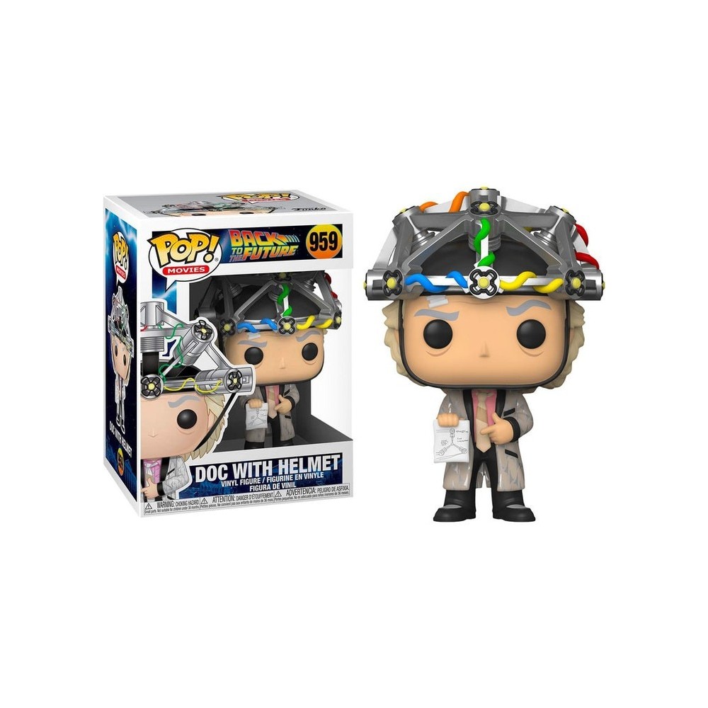 FUNKO FUNKO POP! BACK TO THE FUTURE DOC WITH HELMET BOBBLE HEAD KNOCKER FIGURE