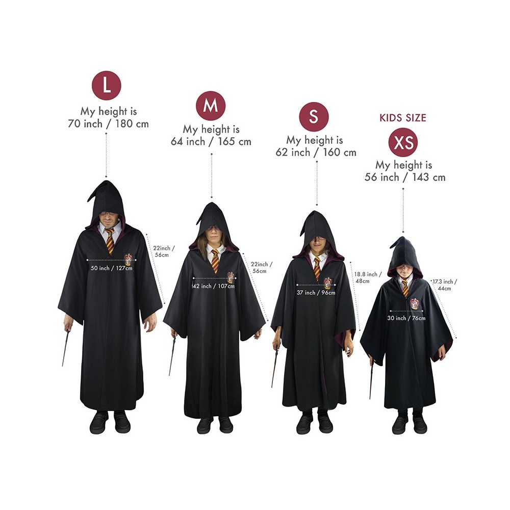 HARRY POTTER WIZARD ROBE TUNICA MAGO GRIFONDORO TAGLIA L CINEREPLICAS