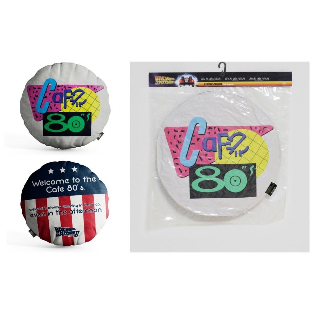 SD TOYS BACK TO THE FUTURE 80'S CAFE ROUND CUSHION PILLOW CUSCINO