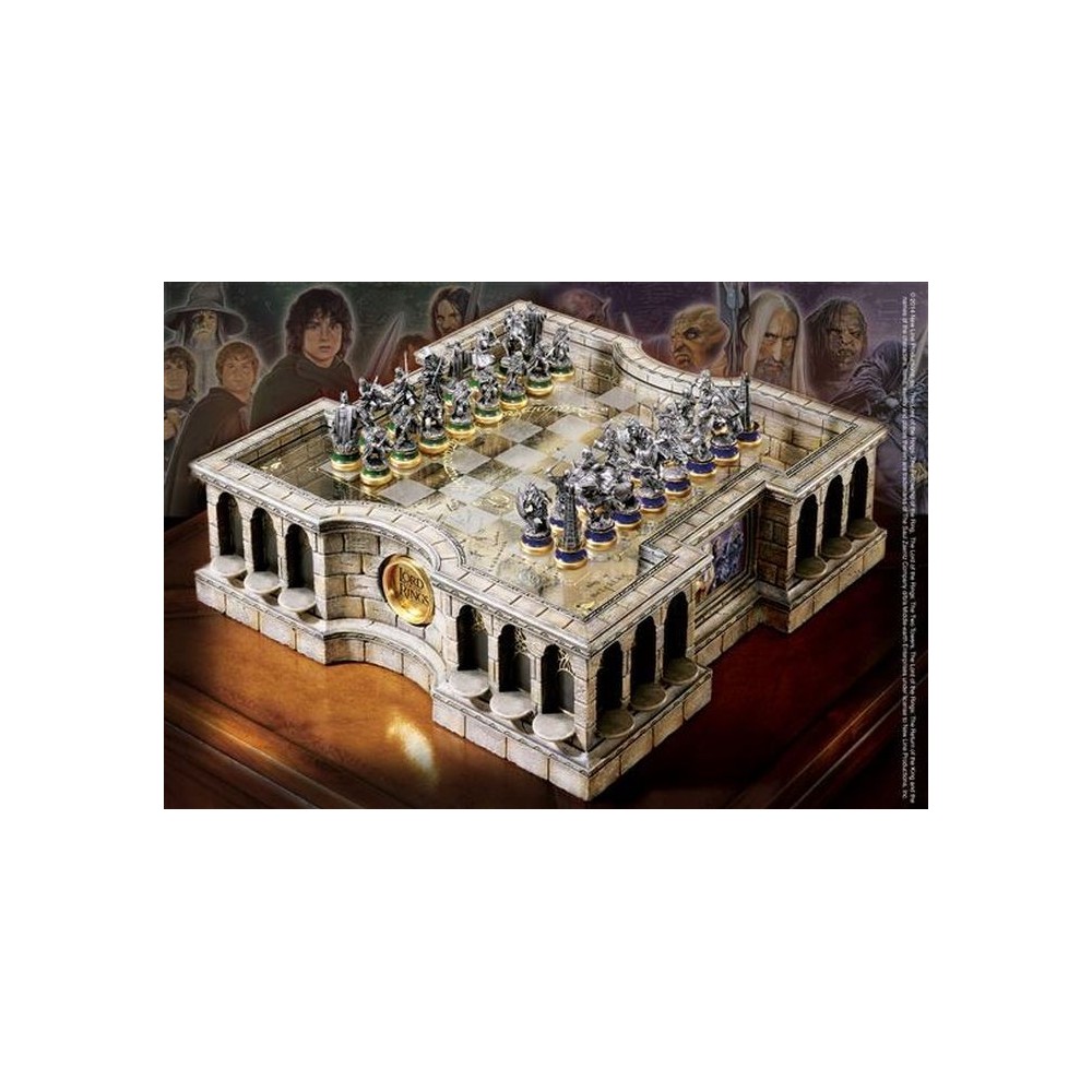 NOBLE COLLECTIONS THE LORD OF THE RINGS CHESS SET SCACCHIERA IN RESINA