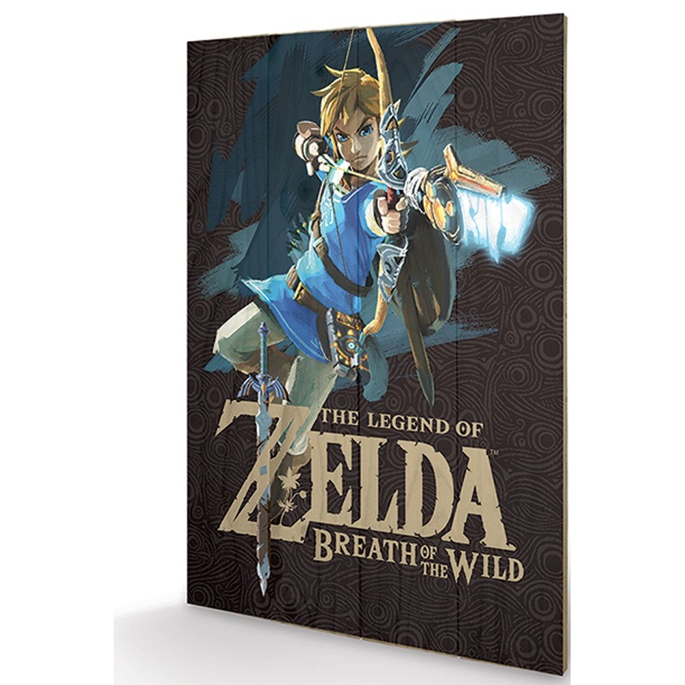 PYRAMID INTERNATIONAL THE LEGEND OF ZELDA GAME COVER WOOD PRINT STAMPA SU LEGNO