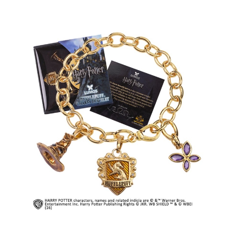 NOBLE COLLECTIONS HARRY POTTER HUFFLEPUFF CHARM BRACELET
