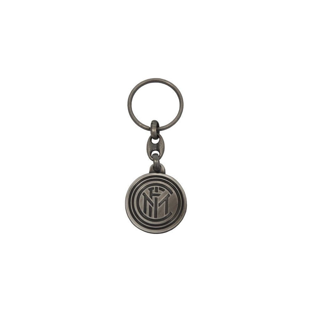 FC INTERNAZIONALE LOGO GRIGIO METALLO KEYCHAIN PORTACHIAVI