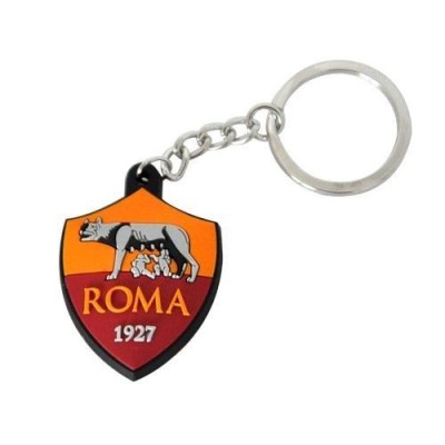 AS ROMA LOGO IN GOMMA KEYCHAIN PORTACHIAVI