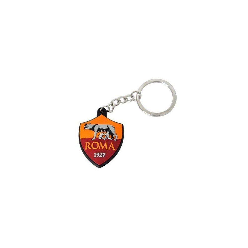 AS ROMA LOGO IN GOMMA KEYCHAIN PORTACHIAVI