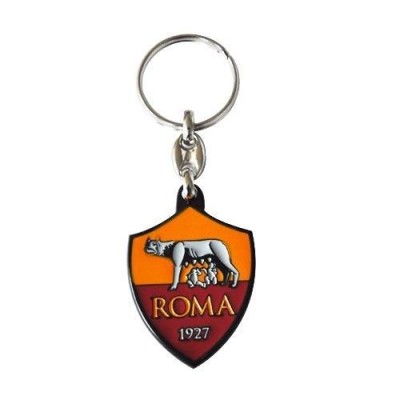 AS ROMA LOGO METALLO KEYCHAIN PORTACHIAVI