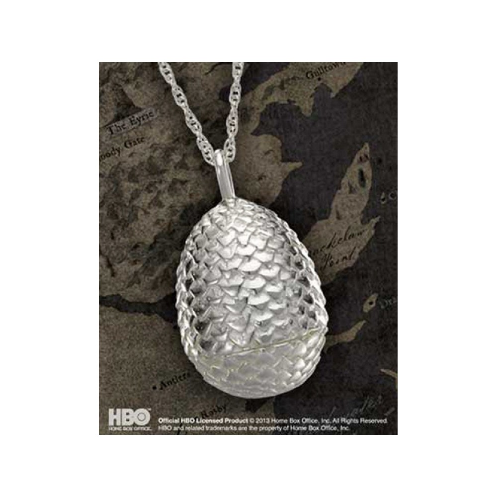 NOBLE COLLECTIONS GAME OF THRONES DRAGON EGG PENDANT CIONDOLO IN ARGENTO
