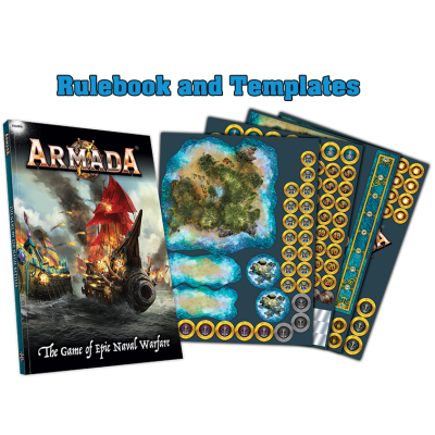 ARMADA REGOLAMENTO RULEBOOK AND TEMPLATES GIOCO DA TAVOLO MANTIC