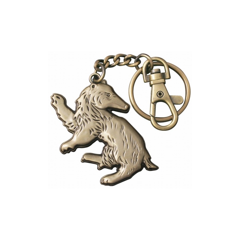 NOBLE COLLECTIONS HARRY POTTER HUFFLEPUFF TASSOROSSO METAL KEYCHAIN PORTACHIAVI KEYRING