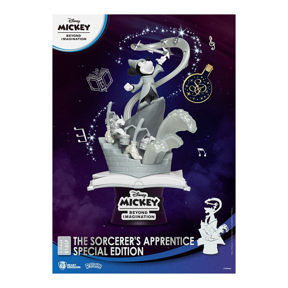 BEAST KINGDOM D-STAGE DISNEY MICKEY SORCERER APPRENTICE STATUE FIGURE DIORAMA
