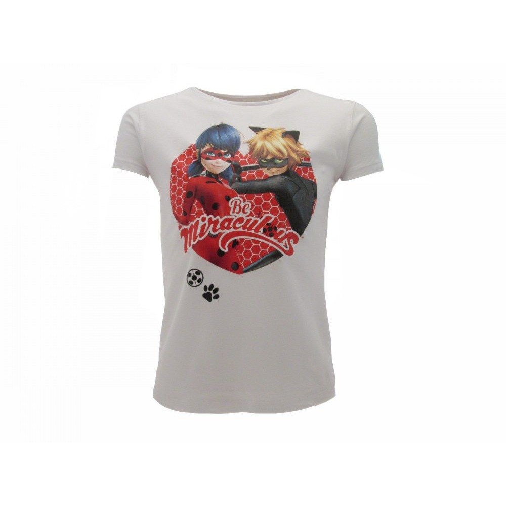 MAGLIA T SHIRT MIRACULOUS LADYBUG CHAT NOIR