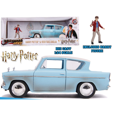HARRY POTTER 1959 FORD ANGLIA DIE CAST 1/24 MODEL JADA TOYS