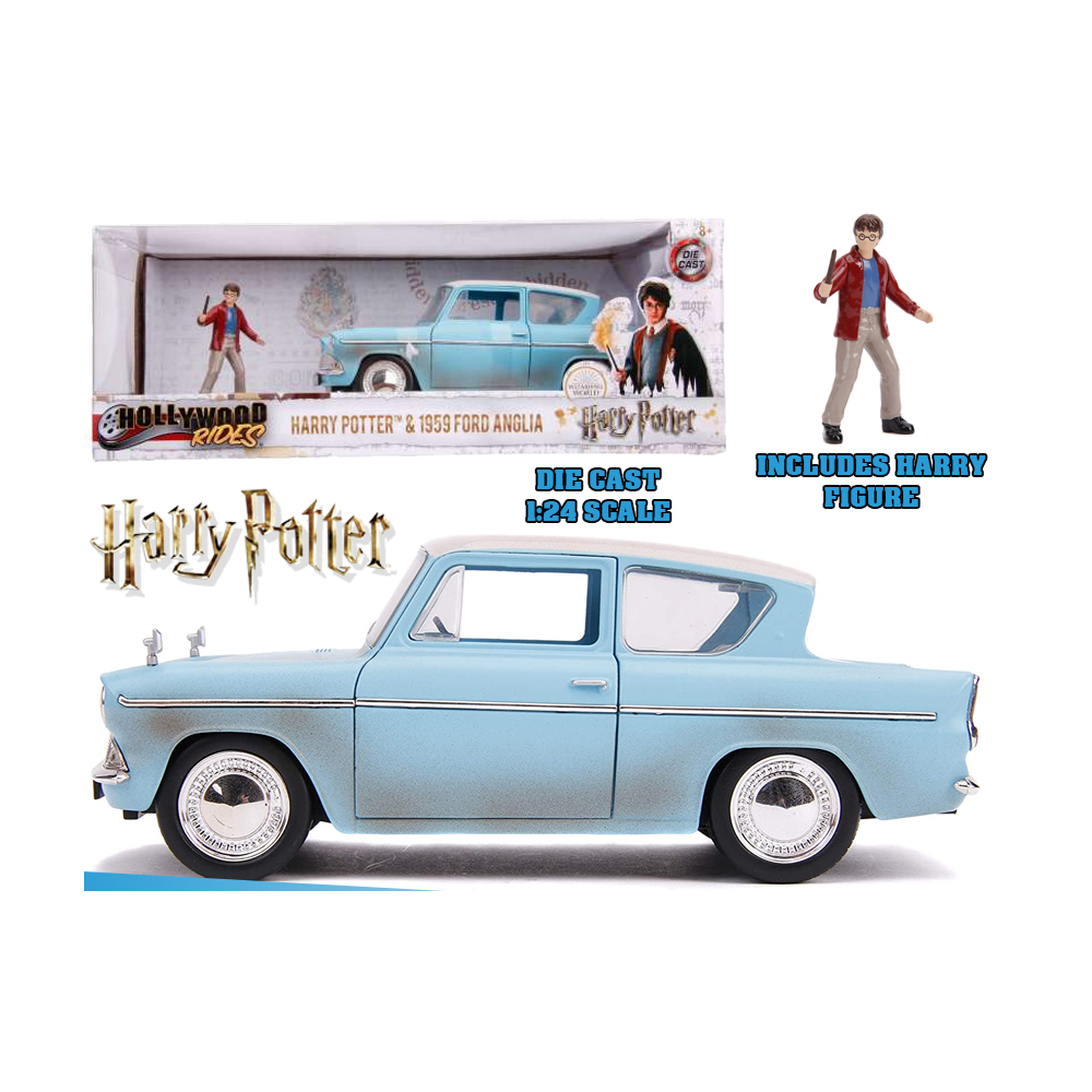 HARRY POTTER 1959 FORD ANGLIA DIE CAST 1/24 MODEL JADA TOYS
